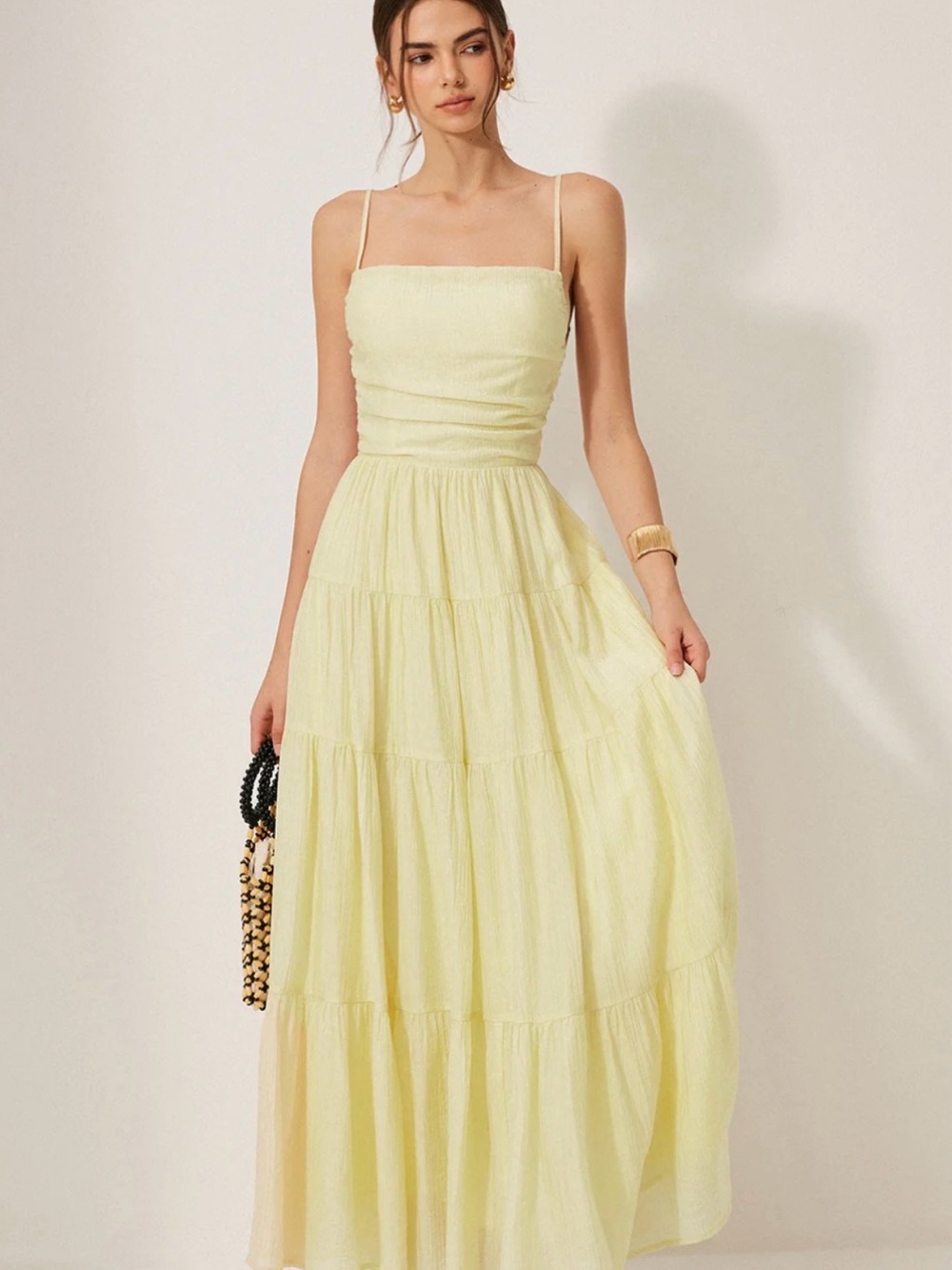 Pleated Backless Tiered Cami Dress - Picture 4 of 9